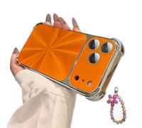 Genérico CD-Texture Case Cover, Quad-Corner Drop-Proof & Full Camera Protection for phone17/16/15/14/13 (13 Pro MAX,Orange)