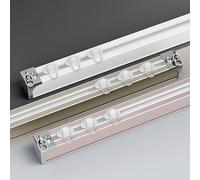 Genérico Ceiling Curtain Rails/Rod, Aluminium Curtains Single Tracks for Ceiling or Wall Mount, 100cm/3.3ft Shower Curtain Pole For Windows Cabinet Closet Bathroom(Champa A,230cm/7.6ft(2 * 115cm))