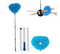 Genérico Ceiling Fan Cleaner Duster, Feather Dust, Reusable Fan Duster with Extension Pole, Flexible Furniture Cleaning Tool, Baseboard, Blinds, and Cobwebs, 17.32x9.06x1.18 Inches