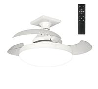 Genérico Ceiling Fan with Led Light and Remote Control, Flat Ceiling Fan, Quiet, 3 Light Colors, Energy-Saving for Bedroom, Living Room, Children's Room & Office