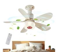 Genérico Ceiling Fan with LED Light - Modern Flush Mount Air Circulator | Remote Controlled Silent Motor Energy Saving Lighting Fixture Adjustable Speed Indoor Ceiling Fixture