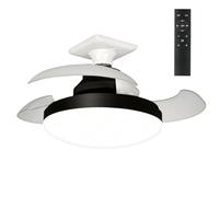 Genérico Ceiling Fan - With Light and Remote Control - Quiet ABS+acrylic Fan 38cm with Tri-Color LED 3000-6500k 85-265v Space-Saving Design for Bedroom Living Room Children's Room