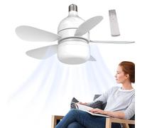 Genérico Ceiling Fan With Lights And Remote - Led Ceiling Light Fan Bulb, Multi Mode Air Circulation Lamp, Adjustable Brightness Lighting Fixture, Energy Saving Cooling Device | Atmosphere Enhancer