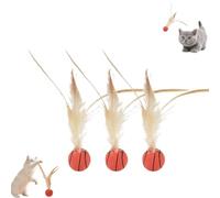 Genérico Celery Pets Cat Toy, Interactive Feather Ball Toy Set for Cats, Bouncy Balls for Cats, Bouncy Ball Tails Cat Toys (A-1)