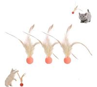 Genérico Celery Pets Cat Toy, Interactive Feather Ball Toy Set for Cats, Bouncy Balls for Cats, Bouncy Ball Tails Cat Toys (B-1)