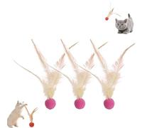 Genérico Celery Pets Cat Toy, Interactive Feather Ball Toy Set for Cats, Bouncy Balls for Cats, Bouncy Ball Tails Cat Toys (B-2)