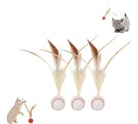 Genérico Celery Pets Cat Toy, Interactive Feather Ball Toy Set for Cats, Bouncy Balls for Cats, Bouncy Ball Tails Cat Toys (A-3)