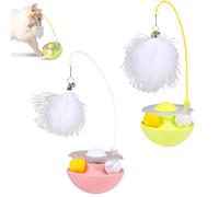 Genérico Celery Pets Wobble Pet Toy with Feather & Catnip, Cat Feather Toy with Bells, Dual Rolling Balls Rotate 360°, for Indoor Cats Exercise Feathers Toy for All Breeds (2Pcs C)