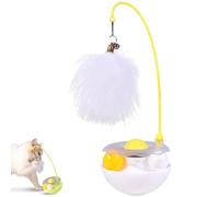 Genérico Celery Pets Wobble Pet Toy with Feather & Catnip, Cat Feather Toy with Bells, Dual Rolling Balls Rotate 360°, for Indoor Cats Exercise Feathers Toy for All Breeds (White)