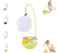 Genérico Celery Pets Wobble Pet Toy with Feather & Catnip, Interactive Cat Feather Toys, Bell Wand Teaser, Dual Rolling Balls Rotate 360° for Cats Exercise Toy, for All Cat (Yellow*1)