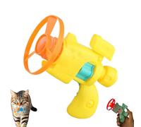 Genérico Celerypet Light-Up Flying Disc Cat Launcher Set, Celery Pets Cat Toy, with Colorful Flying Propellers Set,Flying Disc Launcher Toy, for Chasing Training Hunting (Yellow)