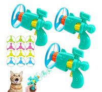 Genérico Celerypet Light-Up Flying Disc Cat Launcher Set, Celerypets Cat Fetch Toy with Colorful Flying Propellers Set, Cats Playing Tracking Interactive Toys, for Pet Training and Chasing (3Set)
