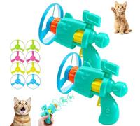 Genérico Celerypet Light-Up Flying Disc Cat Launcher Set, Celerypets Cat Fetch Toy with Colorful Flying Propellers Set, Cats Playing Tracking Interactive Toys, for Pet Training and Chasing (2Set)