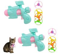 Genérico Celerypet Light-Up Flying Disc Cat Launcher Set with Colorful LED Propellers, Interactive Fetch Toys for Indoor Play Training Chasing and Enrichment Activities (2 Pcs Blue)