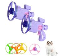 Genérico Celerypet Light-Up Flying Discs Cat Launcher Set, 2025 New Interactive Flying Disc Launcher Toy for Cats, Fun Cat Toy for Chasing, Hunting, Exercise, Training Indoors or Outdoors (Purple*2)