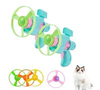 Genérico Celerypet Light-Up Flying Discs Cat Launcher Set, 2025 New Interactive Flying Disc Launcher Toy for Cats, Fun Cat Toy for Chasing, Hunting, Exercise, Training Indoors or Outdoors (Blue*2)
