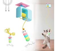 Genérico CeleryPets Autobounce USB-C Ceiling Cat Teaser, Meowvo Ceiling Cats Teaser, Smart Caterpillar Cat Toy, Rechargeable Interactive Automatic Suction Cup Hanging (Blue)