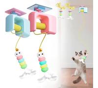 Genérico CeleryPets Autobounce USB-C Ceiling Cat Teaser, Meowvo Ceiling Cats Teaser, Smart Caterpillar Cat Toy, Rechargeable Interactive Automatic Suction Cup Hanging (Pink+Blue)
