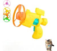 Genérico CeleryPets Light-Up Flying Disc Cat Launcher Set, Celery Pets Cat Fetch Toy with Colorful Flying Propellers Set, Kitten Playing Tracking Interactive Fetch Toys for Cats Indoor (Yellow,1pcs)