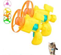 Genérico CeleryPets Light-Up Flying Disc Cat Launcher Set, Celery Pets Cat Fetch Toy with Colorful Flying Propellers Set, Kitten Playing Tracking Interactive Fetch Toys for Cats Indoor (Yellow,2pcs)