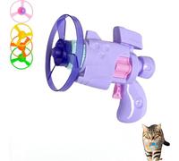 Genérico CeleryPets Light-Up Flying Disc Cat Launcher Set, Celery Pets Cat Fetch Toy with Colorful Flying Propellers Set, Kitten Playing Tracking Interactive Fetch Toys for Cats Indoor (Purple,1pcs)