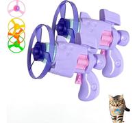 Genérico CeleryPets Light-Up Flying Disc Cat Launcher Set, Celery Pets Cat Fetch Toy with Colorful Flying Propellers Set, Kitten Playing Tracking Interactive Fetch Toys for Cats Indoor (Purple,2pcs)