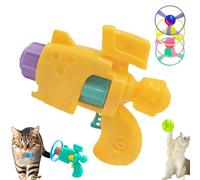 Genérico Celerypets Light-Up Flying Disc Cat Launcher Set, Celery Pets Cat Fetching Launcher, Colorful Propeller Discs, Interactive Pet Flying Catapult for Playtime (Yellow)