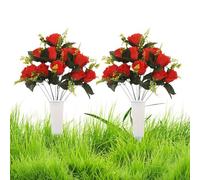 Genérico Cemetery Flowers Grave, 46x30cm Artificial Bouquet Plants, Vibrant Long Lasting Feature, Memorial Gravesite Decoration, Elegant Display Choice, Suitable for Lawn Patio Funeral Memorial Day