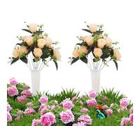 Genérico Cemetery Flowers Grave, 46x30cm Artificial Bouquet Plants, Vibrant Long Lasting Feature, Memorial Gravesite Decoration, Elegant Display Choice, Suitable for Lawn Patio Funeral Memorial Day