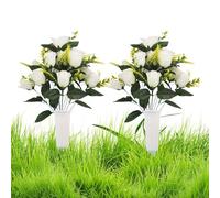Genérico Cemetery Flowers Grave, 46x30cm Artificial Bouquet Plants, Vibrant Long Lasting Feature, Memorial Gravesite Decoration, Elegant Display Choice, Suitable for Lawn Patio Funeral Memorial Day