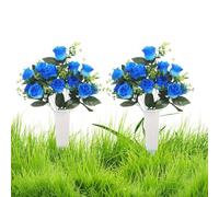 Genérico Cemetery Flowers Grave, 46x30cm Artificial Bouquet Plants, Vibrant Long Lasting Feature, Memorial Gravesite Decoration, Elegant Display Choice, Suitable for Lawn Patio Funeral Memorial Day
