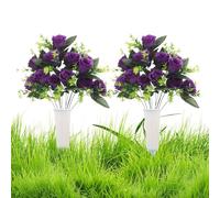 Genérico Cemetery Flowers Grave, 46x30cm Artificial Bouquet Plants, Vibrant Long Lasting Feature, Memorial Gravesite Decoration, Elegant Display Choice, Suitable for Lawn Patio Funeral Memorial Day