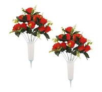 Genérico Cemetery Flowers,Realistic Artificial Plants Ornament - Memorial Day Flowers for Cemetery | for Gravesite Lawn Patio Memorial Day Funeral