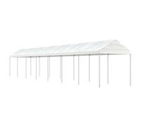 Genérico Cenador con Techo Polietileno Blanco 15,61x2,28x2,69 m,Casa y jardín,Jardín,Artículos de Exterior,Estructuras de Exteriores,Carpas y cenadores-3155507