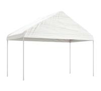 Genérico Cenador con Techo Polietileno Blanco 4,46x4,08x3,22 m,Casa y jardín,Jardín,Artículos de Exterior,Estructuras de Exteriores,Carpas y cenadores-3155510