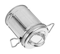 Genérico Cenicero de Hierro Galvanizado Vintage con Tapa, Mini Cubo de Cenizas para Escritorio, Resistente a Viento y Lluvia, Gris Plateado, Adecuado para Uso en Hogar, Oficina y Exterior