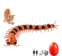 Genérico Centipede Cat Toy, Realistic Simulation Smart Sensing Remote Control Animals Toy, Interactive Remote Control Snake Electric Prank Toy (Orange Centipede)