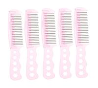Genérico Cepillo Para Peluca De Plástico Rosa, Peine De Pelo Con Pasador De Metal Y Peine De Para Cuidado Y Mantenimiento De Peluca De Muñeca, 5 Uds.
