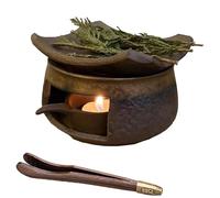 Genérico Ceramic Aromatherapy Stove Essential Oil, Handmade Ceramic Candle Wax Melts Warmer with Tealight Holder, Aromatherapy Burner, for Home Fragrance, Bedroom Decoration (Set B(with No Base))