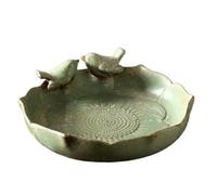 Genérico Ceramic Bird Bath | Ceramic, 10in Diameter | Outdoor Ground Birdbath For Garden, Patio, Deck, Balcony, Lawn | Bird Feeder & Bath, Indoor Plant Water Feature