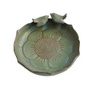 Genérico Ceramic Bird Bath - Outdoor Hummingbird Water Feeder, Decorative Garden Bowl | Avian Hydration Feeding Display Ornament, Elegant Parakeet Attraction Container For Garden Deck Patio