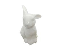 Generico Ceramic Bunny Figurine | White Ceramic, 9.5x5.5x4cm & 8x6.5x4.5cm, 81g & 97g | Checkered Bow Easter Table Decoration, Centerpiece Ornament | Home, Dining Table, Holiday & Spring Décor