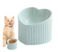 Genérico Ceramic Cat Bowl - Elevated Heart Shape, sin pantalla, diseño