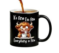 Genérico Ceramic Coffee Cup, 350ml Cow Print, Ergonomic Handle Mug, Cute Cow Pattern, Heat Resistant Drinking for Tea Milk Coffee Juice Latte Beer Father Mother Wife Husband Friend