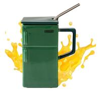 Genérico Ceramic Coffee Mug - Reusable Cup with Lid and Straw