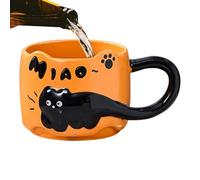 Genérico Ceramic Coffee Mugs - 380ml Cat Coffee Cup | Cat Tea Cup | Stackable Animal Cups | Cute Decorative Ceramic Cartoon Côffee Drinking Mug Dinnerware for Kitchen Women Girls Mom Dad