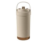 Genérico Ceramic Coffee Tumbler - 500 ml Leakproof Travel Mug with Cream White Finish | 316 Stainless Steel + Ceramic Lining, PP Handle, Long -Term Heat Preservation and Cooling
