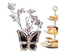 Generico Ceramic Flower Vase, Bouquet Holder Centerpiece Table Decorations, Farmhouse Vase Butterflies Home Decor For Birthday Wedding Farmhouse Bedroom Living Room Dorm Indoor