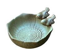 Genérico Ceramic Ground Bird Bath - Vintage Feeding Tray for Garden | Multi-Functional Artistic Birdbath for Parrots Butterflies | 16 cm Handmade Bowl, Yard Decor for Bees Squirrels Hummingbirds