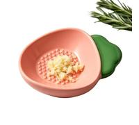 Genérico Ceramic Hand-Operated Grinder Dish, Multifunctional Side Dish For Grinding Garlic Ginger Fruits and Vegetables, Durable Ceramic Material, Manual Food Grater and Dipping Bowl, White